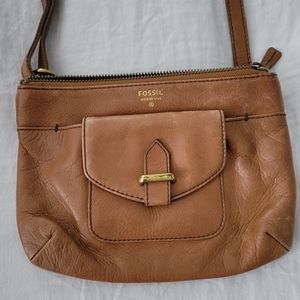 Fossil Leather Crossbody Bag / Purse